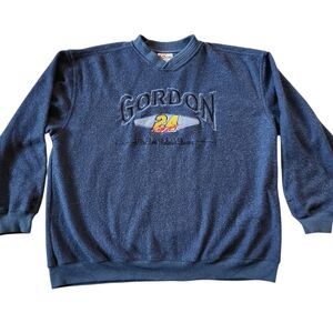 Vintage Nascar Jeff Gordon 24 Dupont Racing Terry Sweatshirt Blue Size XL